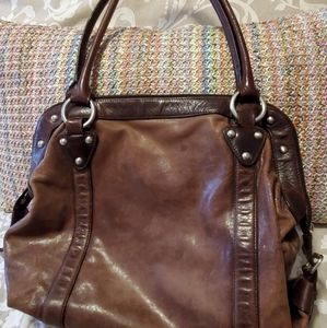 Distressed leather HOBO Bag.